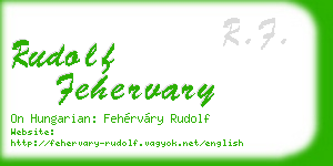 rudolf fehervary business card