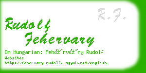 rudolf fehervary business card